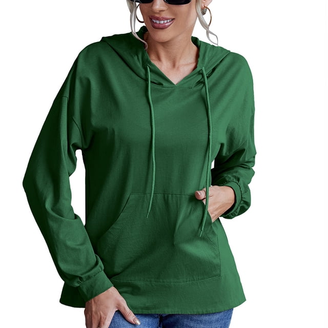 Sudaderas con capucha para mujer, sueltas, informales, suaves, transpirables, estilo simple y moderno, sudadera con capucha para mujer, para fiesta, trabajo, viajes, GreenS M