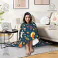 thumbnail image 4 of Cute Woodland Animal Wearable Blanket Hoodies for Women Men Adults Animal Lovers Cozy Warm Cartoon Flowers Rabbit Fox Raccoons Hooded Blankets for Couch Bed Decor 50x60 Inch, 4 of 5
