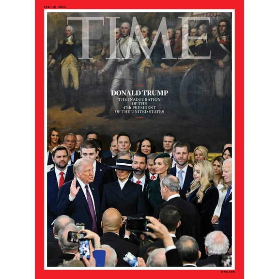 TIME Magazine 02.10.25 Edition: President Trump Inauguration, 47th President, Next 4 Years in the White House, Plans for the Country COVER VERSION 2 - Photo of Swearing-In