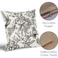 thumbnail image 3 of Chinoiserie Black White Floral Pillow Covers 20X20 Inch French Country Vintage Flowers Bird Decorative Pillow Cases Set of 2 Seasonal Cotton Linen Throw Pillows Farmhouse Home Decor For Sofa Couch, 3 of 6