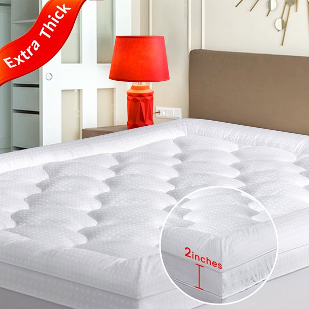 Extra Thick Full Mattress Topper, 1300g Cotton Quilted Pillow Top