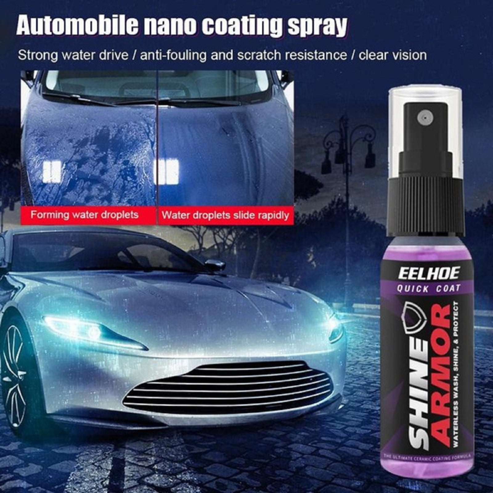 Purple Coating Hand Spray Wax Micro Crystal Coating Agent Spray Coating  Automotive Nano Coating Agent Color Classification 120ml Box