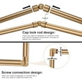 thumbnail image 4 of Bay Window Curtain Rod Set 1 Inch Diameter, Warm Gold Finish, Adjustable 36-72 Inch Center Rod with 20-36 Inch Side Rods, Aluminum End Caps, Easy Install Window Rod Set, 4 of 5