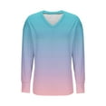 thumbnail image 3 of Maplenight Plus Size Tops for Women Basic Tees Long Sleeve Casual Shirts V-Neck Side Slit Trendy Oversized T Shirts, 3 of 4