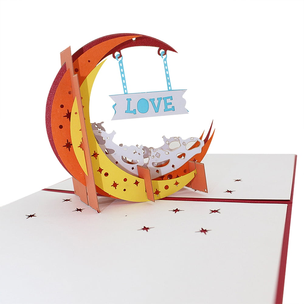 Details about   Lovely 3D Pop-Up Valentine Card with Envelope Wedding Anniversary Greeting Cards 