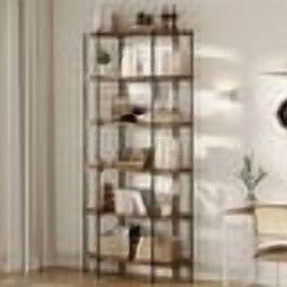 6 Tier Tall Oval Vintage Bookshelf Metal Frame