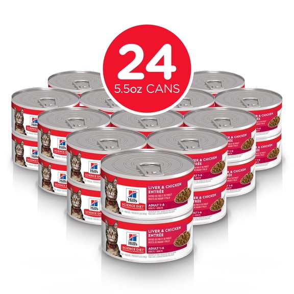 Hill's Science Diet Liver & Chicken Wet Cat Food, 5.5oz Can 24pk