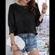 thumbnail image 5 of Blusa Informal con Cuello Redondo y Ligera para Mujer, Color Negro, Talla XL, 5 of 7