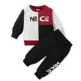 thumbnail image 1 of Hiiyo Boy Fall Outfit Long Sleeve Sweatshirt Sweatpants 2Pcs Set, 1 of 6