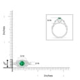 thumbnail image 3 of ANGARA Natural 0.45 Ct. Emerald with Diamond Halo Ring in 14K White Gold for Women (Ring Size: 8), 3 of 10