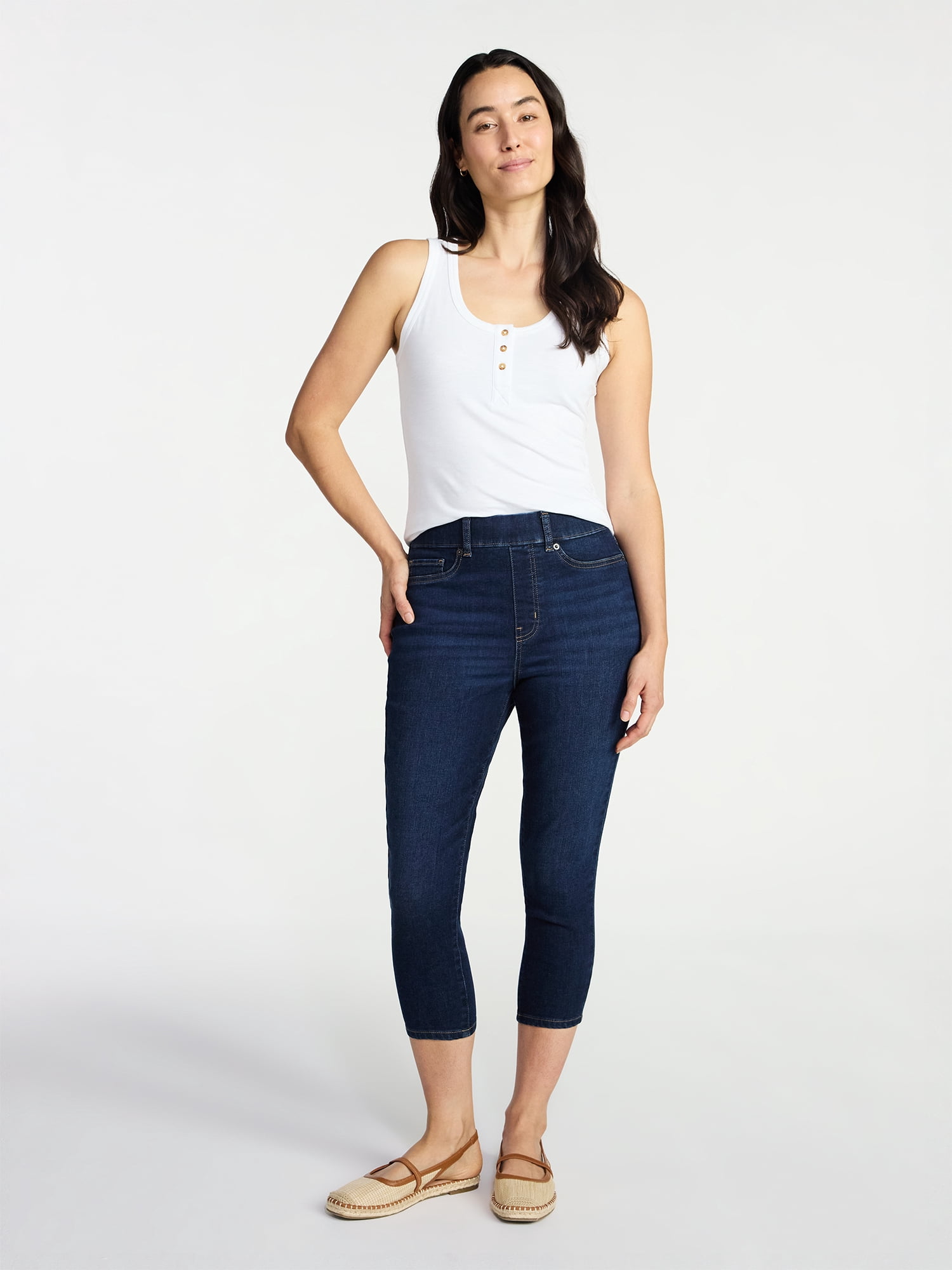 Time and Tru Women’s Slub Henley Tank Top, sizes XS-XXXL