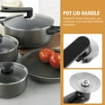 thumbnail image 6 of Pot Lid: 3Pcs Pot Cover with Holder Long Handle Replacement Pan Pot Handgrip Lid Cap Universal Kitchen Replacement Set, 6 of 6