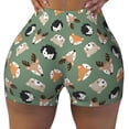 thumbnail image 2 of Gukieu Animal Heads Print Women's Sports Shorts, Elastic Waist High Stretch Running Yoga Gym Sweatpants-Small, 2 of 8