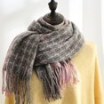 thumbnail image 1 of Bufanda de invierno Bufandas de Cachemira suave a la moda Chal de mujer a cuadros Dama Wraps Triángulo de diseñador Warm Knitt, 1 of 2
