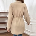 thumbnail image 7 of HBYJLZYG Waffle Coats Cardigan Waist Jacket Overcoat Tops, Womens New Solid Color Drawstring Waist Loose Long Sleeve Tops Long Sleeve Hatless Casual Coat, 7 of 7