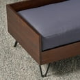 thumbnail image 2 of GDF Studio Cheval Mid Century Modern Acacia Wood Pet Bed with Cushion, Dark Oak and Dark Gray, 2 of 6