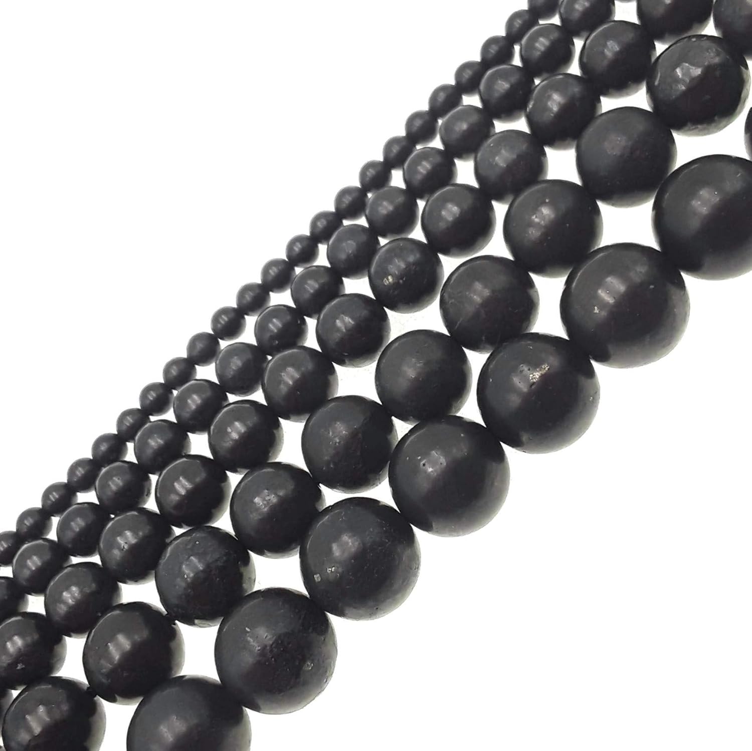 High Carbon Shungite Smooth Round Beads 6Mm 15.5