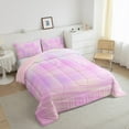 thumbnail image 6 of Manfei Pink Stripes 2pcs Bedding Comforter Set,Geometric Lines Twin Comforter Sets,Gradient Ombre Breathable Bedding Set,Microfiber Girls Bedroom Decor,Reversible, 6 of 8
