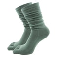 thumbnail image 2 of rygai 1 Pair High Socks Ultra Soft Breathable Non-slip High Elasticity Keep Warm Solid Long Tube Five Fingers Toe Socks Women Clothing,Light Green, 2 of 8