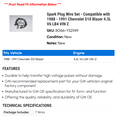 thumbnail image 2 of Spark Plug Wire Set - Compatible with 1988 - 1991 Chevy S10 Blazer 4.3L V6 LB4 VIN Z 1989 1990, 2 of 2