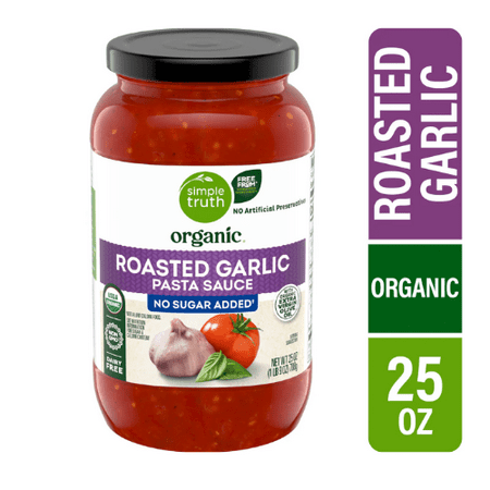 Simple Truth Organic Roasted Garlic Pasta Sauce No Sugar Added 25 OZ, 2 Pack