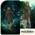 thumbnail image 6 of MYATED Womens Renaissance Costumes Halloween Costume for Womens Vintage Hooded Costume Medieval Dress High Low Pullover Dress,Green,M, 6 of 6