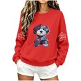 thumbnail image 2 of QINGFSAP Womens Graphic Tops Long Sleeve Crew Neck Casual Loose Fit Sweatshirt, 2 of 5