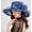 Navy blue, variant on Women's Wide Brim Sun Hat, Organza Kentucky Derby Hat for Women, UV Protection Foldable Floppy Beach Hat, Elegant Mesh Church Hat for Wedding, Tea Party, Summer