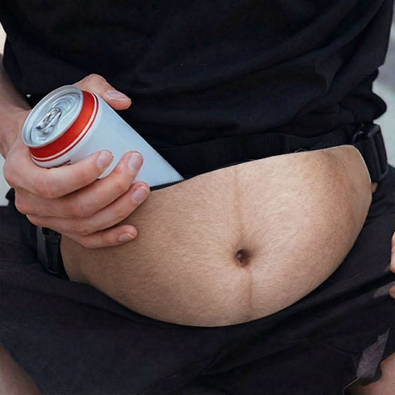 Funny Waist Bag Fanny Pack for Men Reusable Prank Waist Pouch Casual Outdoor Party with Belly Design