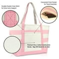 thumbnail image 5 of DALIX Flamingo Striped Canvas Tote Bag Premium Cotton in Pink, 5 of 6