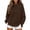 Brown, variant on dazeni Side Split Hem Sweatshirts for Women High Neck Sweatshirt Plain Long Sleeve Workout Sweatshirts Lightweight Fleece Pullover Tops Black XX-Large