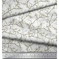 thumbnail image 2 of Soimoi White Cotton Cambric Fabric Dry Branches Tree Printed Craft Fabric by the Yard 42 Inch Wide, 2 of 3