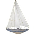 thumbnail image 1 of Rustic Nautical Hand Carved Sail Boat Ship Fishing Wall Art Tiki Bar Sign, 1 of 1