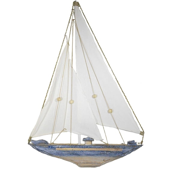 Rustic Nautical Hand Carved Sail Boat Ship Fishing Wall Art Tiki Bar Sign