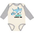 thumbnail image 3 of Inktastic My Aunt Loves Me with Cute Sharks Boys or Girls Long Sleeve Baby Bodysuit, 3 of 5