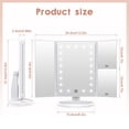 thumbnail image 2 of yeacher LED Touch-Control Makeup Mirror with Adjustable Angle, 21 Soft White Lights, 2X/3X Magnification, USB/Battery Powered, White, 2 of 6
