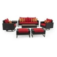 thumbnail image 1 of RST Brands Milo Espresso Wicker 7 Piece Patio Conversation Set with Swivel Club Chairs, 1 of 8