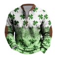thumbnail image 5 of Penkiiy Men's St. Patrick's Day Printed Top Half Zipper Long Sleeved Top Long Sleeved Round Neck Top Shirt M Multicolor, 5 of 5