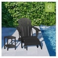 thumbnail image 2 of Adirondack Side Table - 14x13 Inch HDPE Outdoor End Table with Storage - Black All Weather Patio Furniture, 2 of 8
