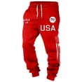 thumbnail image 5 of IWRICH USA Flag Sweatsuit for Men Plus Size Long Sleeve Hoodies Elastic Waist Drawstring Sweatpants 2 Piece Workout Tracksuits Red XXXXL, 5 of 5