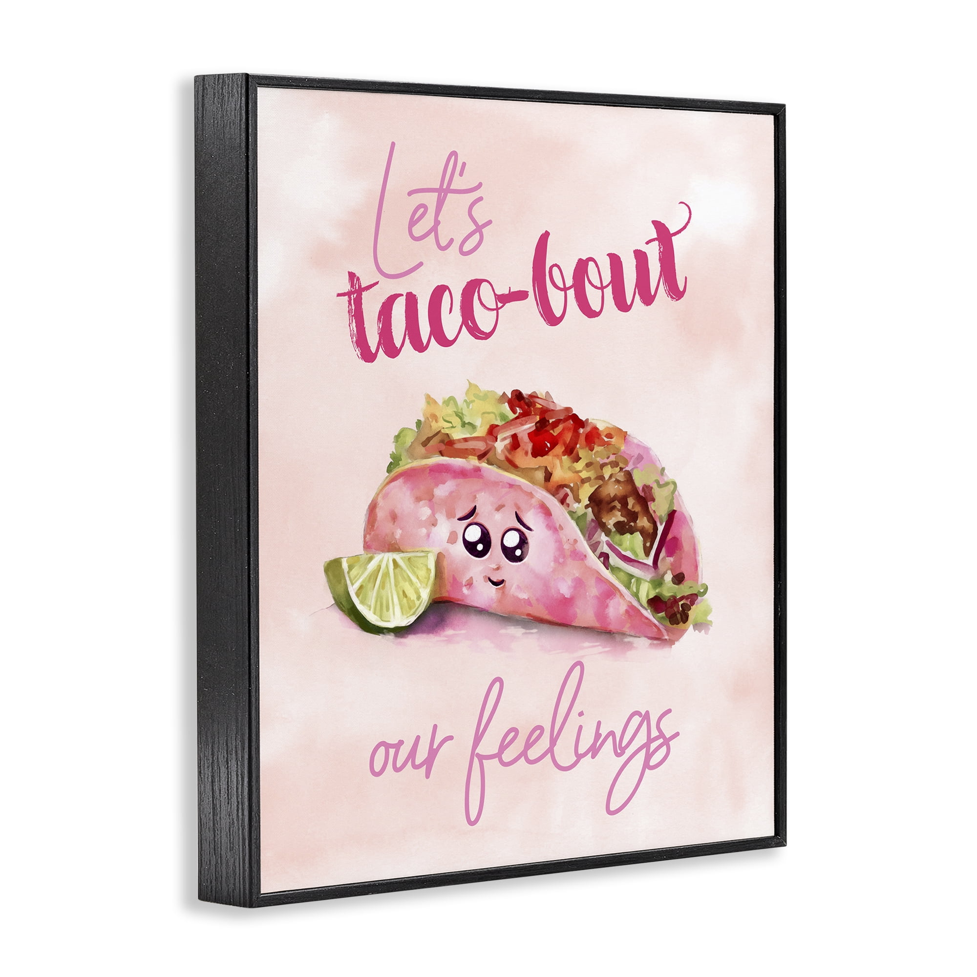 Stupell Industries Taco-Bout Our Feelings Novelty Painting Black Framed Art Print Wall Art, 24 x 30