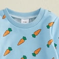thumbnail image 4 of CAICJ98 Toddler Baby Boy Easter Outfit Summer Clothes Long Sleeve Sweatshirts Pants Cute Bunny Clothing Set (Blue,2-3 Years), 4 of 7