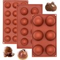 thumbnail image 1 of 3 Pack Semi Sphere Chocolate Mold 6/8/15 Cavity for Cocoa Bombs, Jelly, Mousse, Jello - Half Round Dome Cavity Ball Mold, 1 of 6