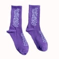 thumbnail image 1 of Harajuku Personality Female Male Sport Hip Hop Streetwear Women Hosiery Letter Print Socks Middle Tube Socks Couple Socks PURPLE, 1 of 1