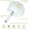 thumbnail image 4 of Yirtree 1 Bouquet Wedding Bouquet, White Bouquet for Bride Bridesmaids with Diamond Soft Ribbons Artificial Rose Bridal Holding Flowers for Wedding, Party and Church, 4 of 8