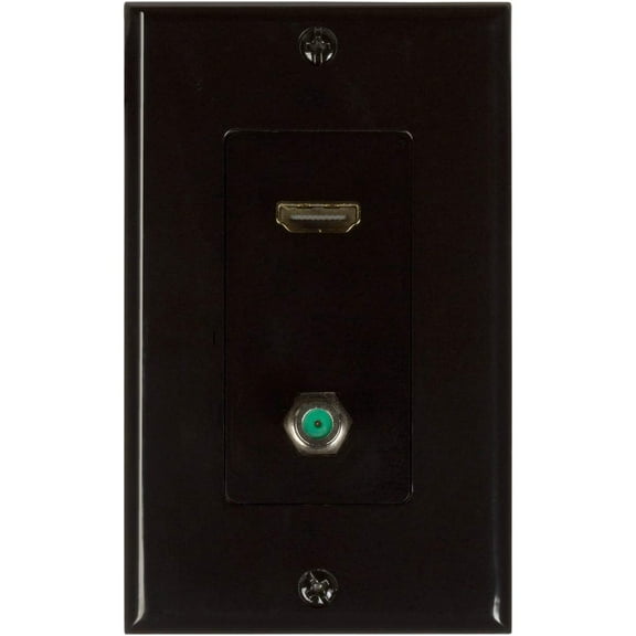 Buyer's Point HDMI Pigtail 3GHz Coax Wall Plate [UL Listed] Pack of 1 Black