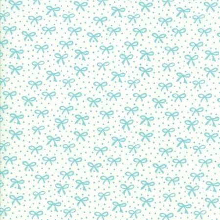 Moda Stacy Iest Hsu Best Friends Forever White Aqua Dotted (Best Fabric For Bow Ties)