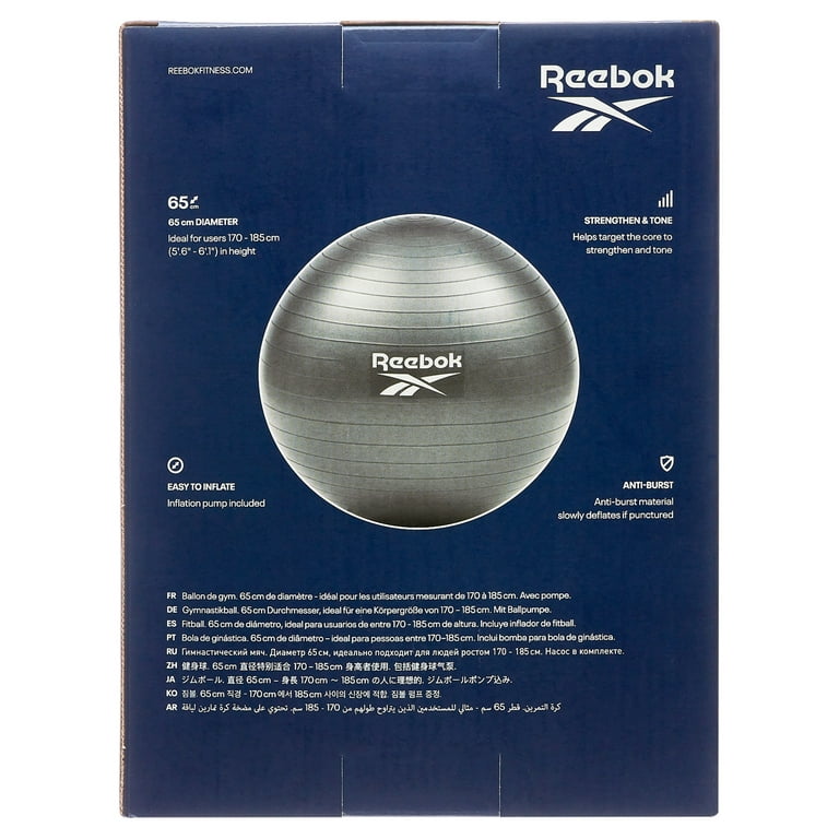 klip efterfølger gør ikke Reebok 65cm PVC Exercise Ball, Black, Hand Pump Included - Walmart.com