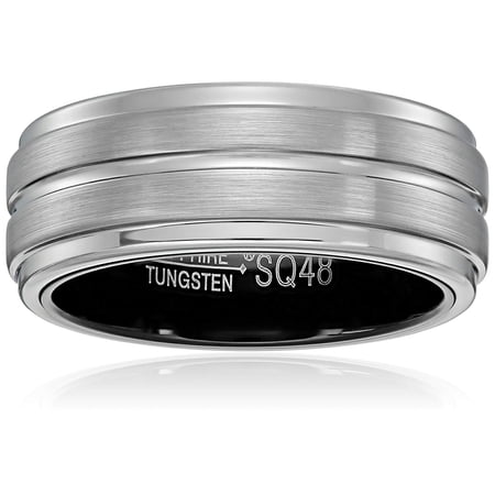 Forever Facets White Sapphire Tungsten Brushed Striped Comfort Fit Wedding Band Size 12 Male