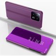 thumbnail image 2 of Mirror Case for Xiaomi 13 Pro Support Wireless Charging, Smart Clear View Cover Thin Ultra with Kickstand Flip Phone Case for Xiaomi 13 Pro QH Purplish Red, 2 of 10